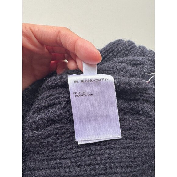 THOM BROWNE Navy Aran Merino Wool Cable Knit Crew Neck Pullover Sweater, Size 5 - Picture 14 of 16